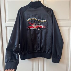 Vintage Trimark Satin Bomber jacket with Embroidered Design - size L